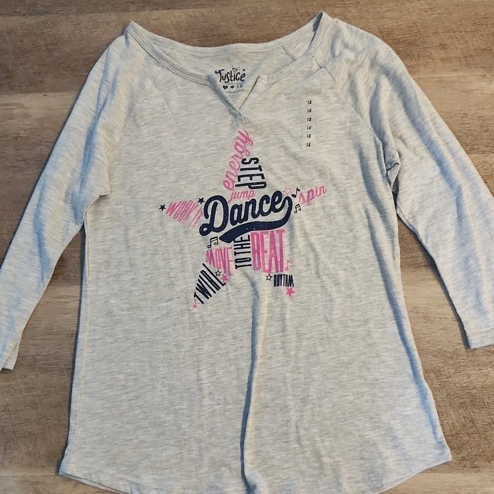 Justice Long Sleeve TSHIRT. NWT. Size 18